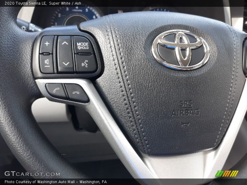 Super White / Ash 2020 Toyota Sienna LE