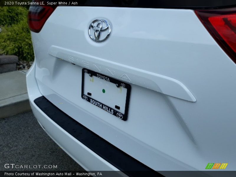 Super White / Ash 2020 Toyota Sienna LE