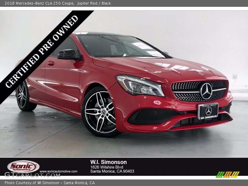 Jupiter Red / Black 2018 Mercedes-Benz CLA 250 Coupe
