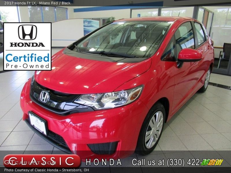 Milano Red / Black 2017 Honda Fit LX