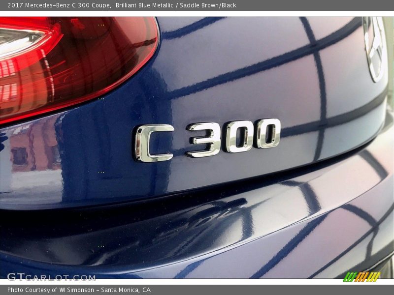 Brilliant Blue Metallic / Saddle Brown/Black 2017 Mercedes-Benz C 300 Coupe