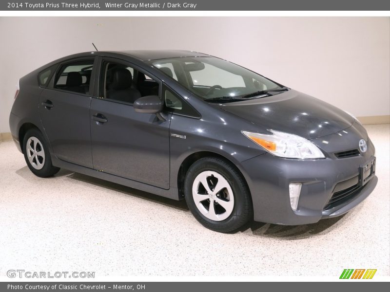 Winter Gray Metallic / Dark Gray 2014 Toyota Prius Three Hybrid