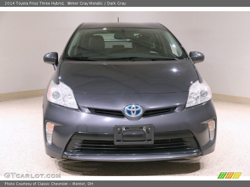 Winter Gray Metallic / Dark Gray 2014 Toyota Prius Three Hybrid