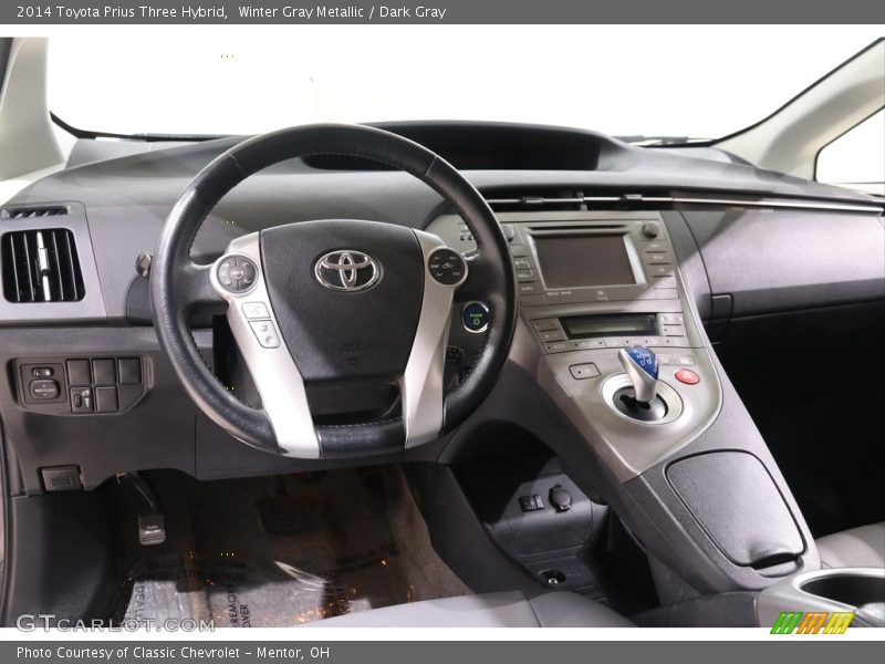 Winter Gray Metallic / Dark Gray 2014 Toyota Prius Three Hybrid