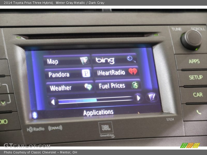 Winter Gray Metallic / Dark Gray 2014 Toyota Prius Three Hybrid