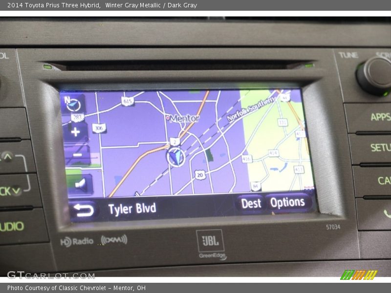 Winter Gray Metallic / Dark Gray 2014 Toyota Prius Three Hybrid
