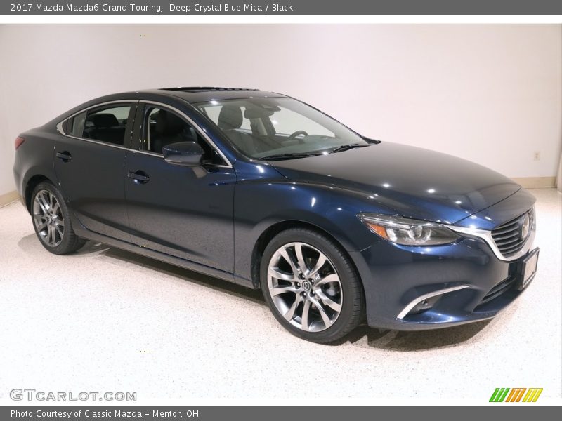 Deep Crystal Blue Mica / Black 2017 Mazda Mazda6 Grand Touring
