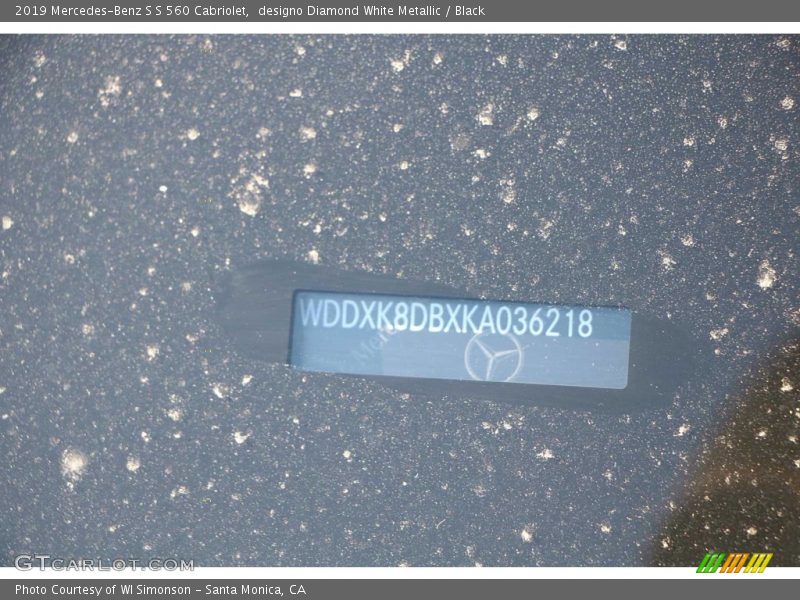 designo Diamond White Metallic / Black 2019 Mercedes-Benz S S 560 Cabriolet