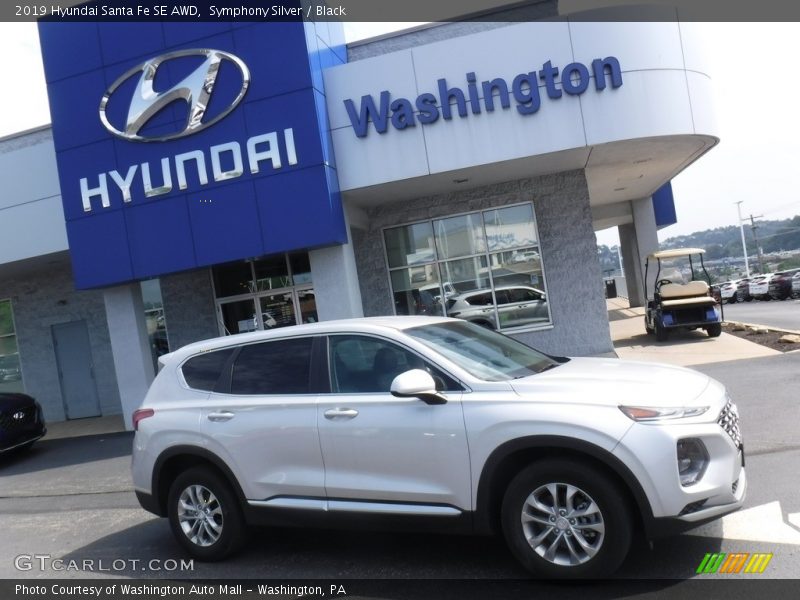 Symphony Silver / Black 2019 Hyundai Santa Fe SE AWD