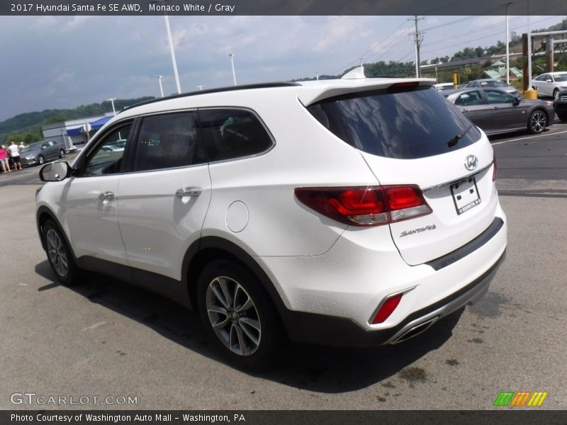 Monaco White / Gray 2017 Hyundai Santa Fe SE AWD