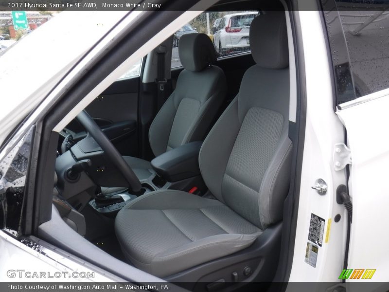 Monaco White / Gray 2017 Hyundai Santa Fe SE AWD