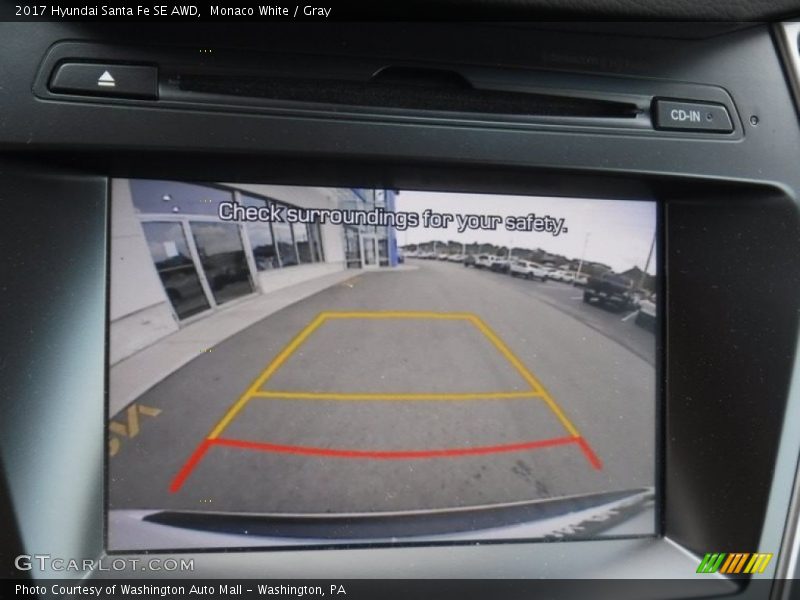 Monaco White / Gray 2017 Hyundai Santa Fe SE AWD