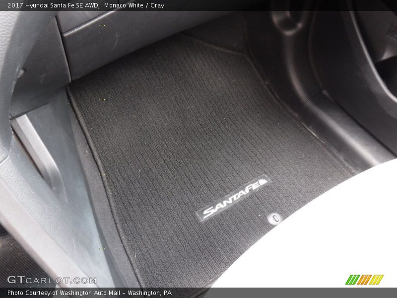Monaco White / Gray 2017 Hyundai Santa Fe SE AWD