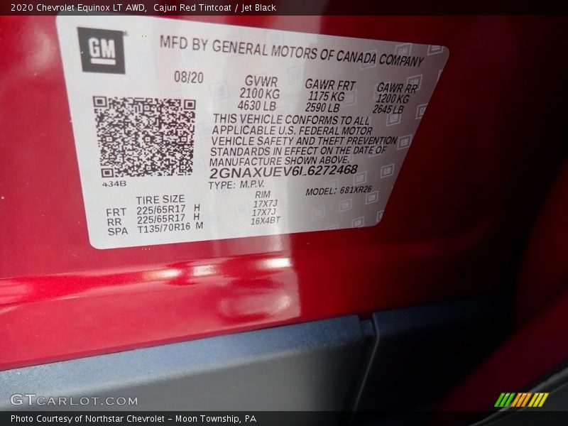 Cajun Red Tintcoat / Jet Black 2020 Chevrolet Equinox LT AWD
