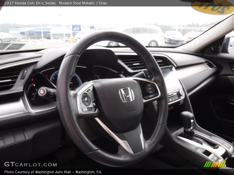 Modern Steel Metallic / Gray 2017 Honda Civic EX-L Sedan