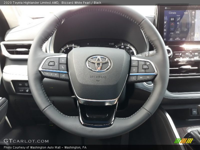 Blizzard White Pearl / Black 2020 Toyota Highlander Limited AWD