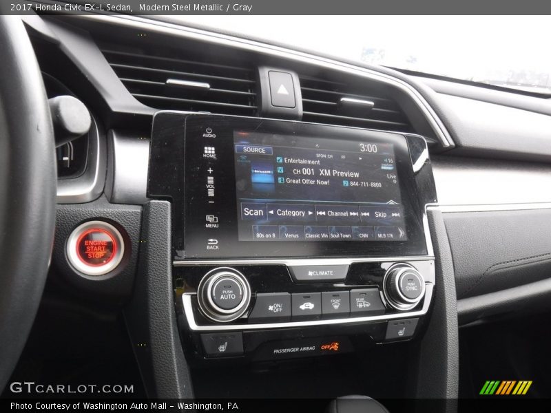 Modern Steel Metallic / Gray 2017 Honda Civic EX-L Sedan