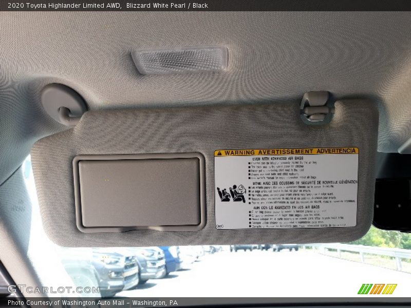 Blizzard White Pearl / Black 2020 Toyota Highlander Limited AWD