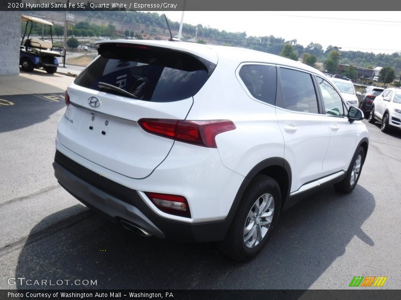 Quartz White / Espresso/Gray 2020 Hyundai Santa Fe SE
