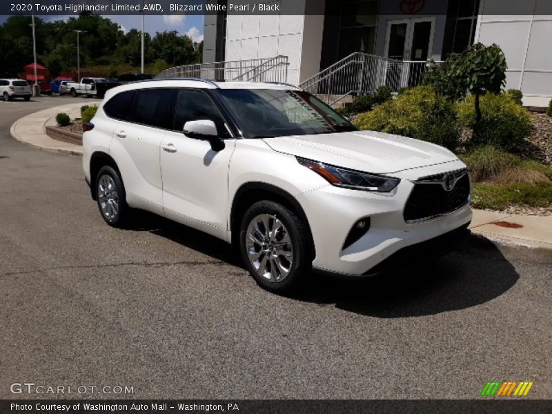 Blizzard White Pearl / Black 2020 Toyota Highlander Limited AWD
