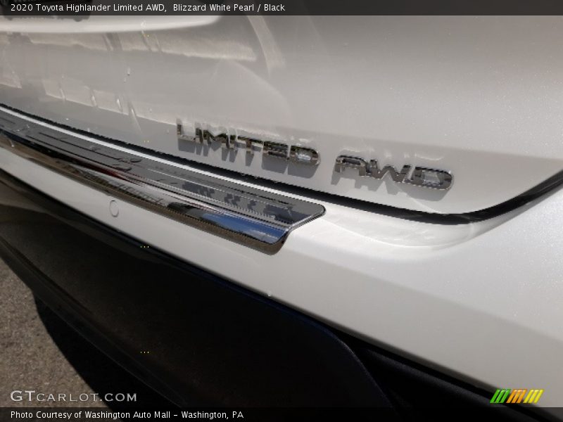 Blizzard White Pearl / Black 2020 Toyota Highlander Limited AWD