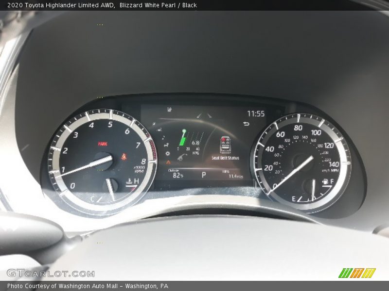 Blizzard White Pearl / Black 2020 Toyota Highlander Limited AWD