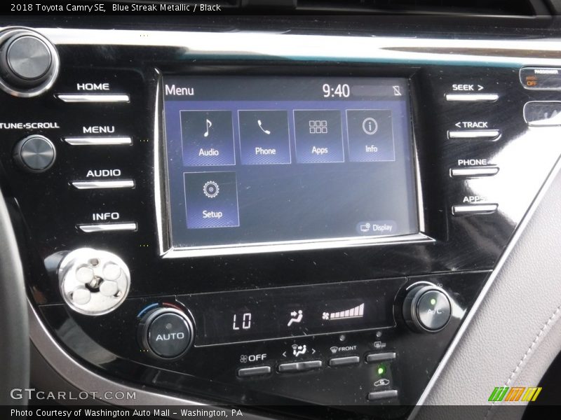 Blue Streak Metallic / Black 2018 Toyota Camry SE