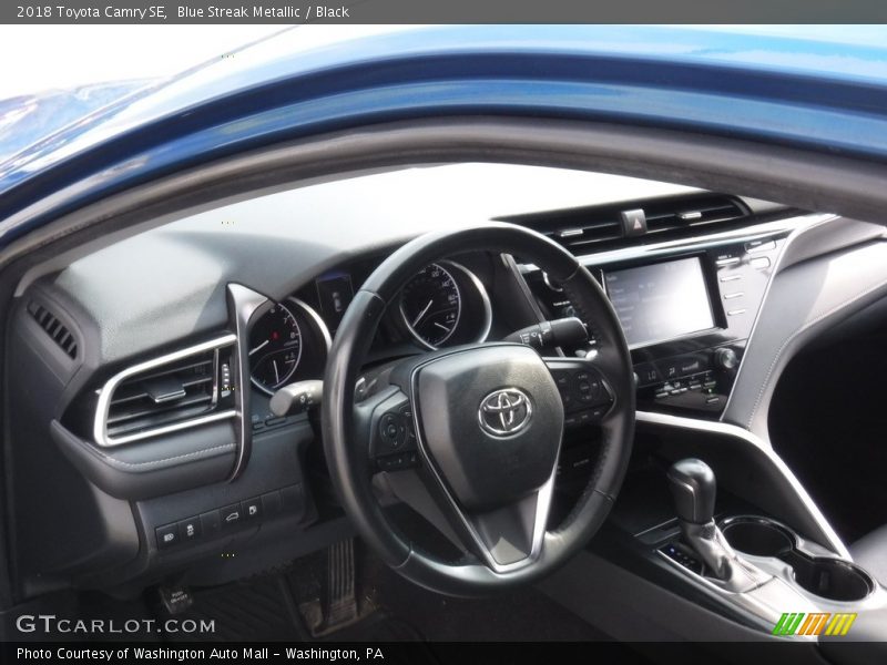 Blue Streak Metallic / Black 2018 Toyota Camry SE