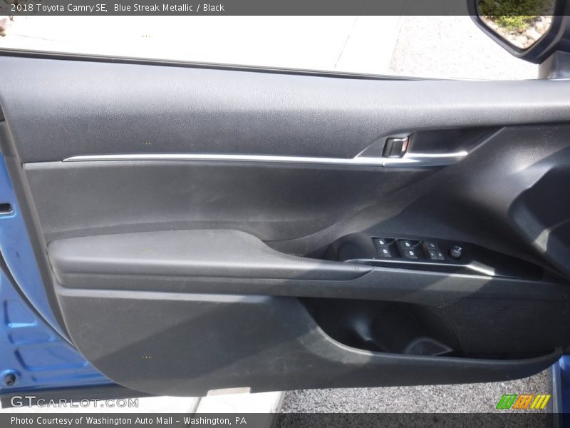 Blue Streak Metallic / Black 2018 Toyota Camry SE