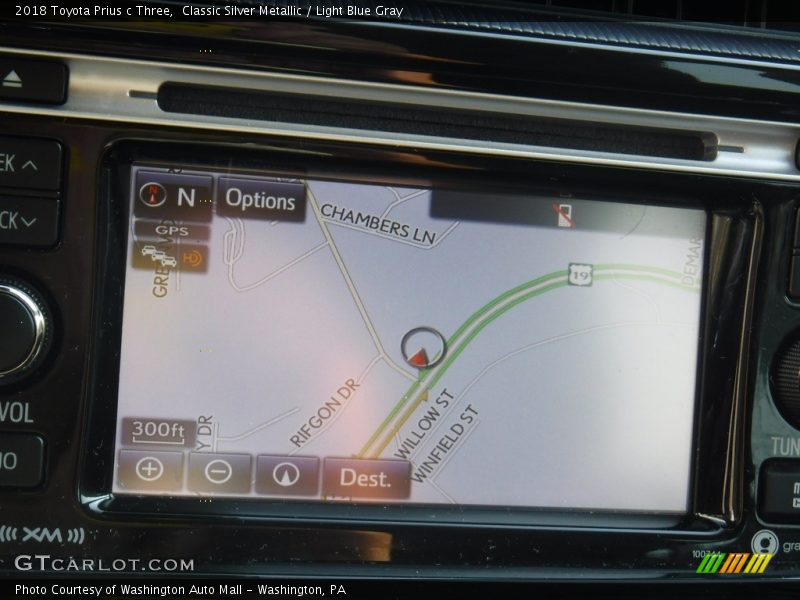 Classic Silver Metallic / Light Blue Gray 2018 Toyota Prius c Three