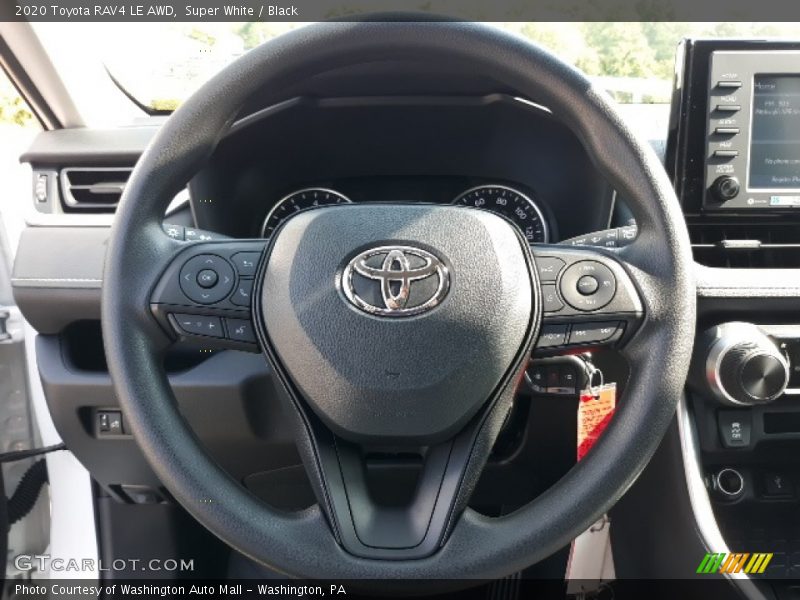 Super White / Black 2020 Toyota RAV4 LE AWD