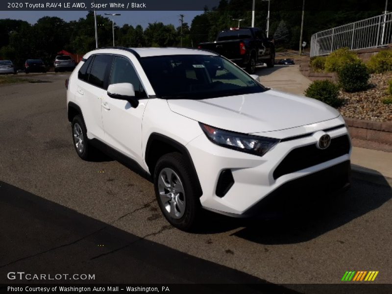 Super White / Black 2020 Toyota RAV4 LE AWD