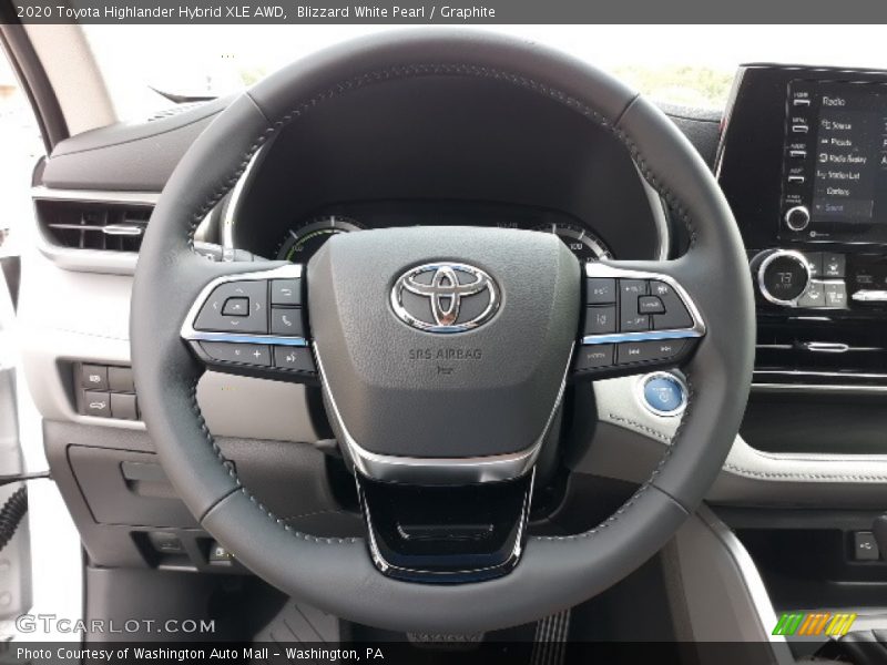 Blizzard White Pearl / Graphite 2020 Toyota Highlander Hybrid XLE AWD