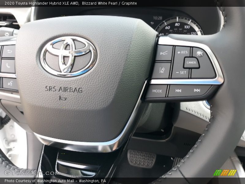 Blizzard White Pearl / Graphite 2020 Toyota Highlander Hybrid XLE AWD