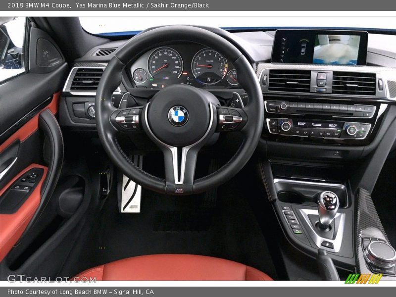 Yas Marina Blue Metallic / Sakhir Orange/Black 2018 BMW M4 Coupe