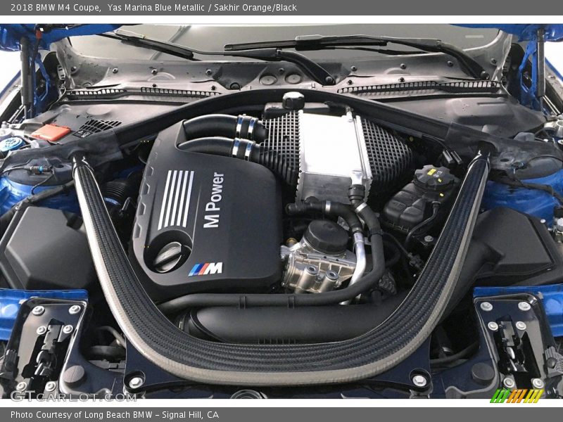 Yas Marina Blue Metallic / Sakhir Orange/Black 2018 BMW M4 Coupe