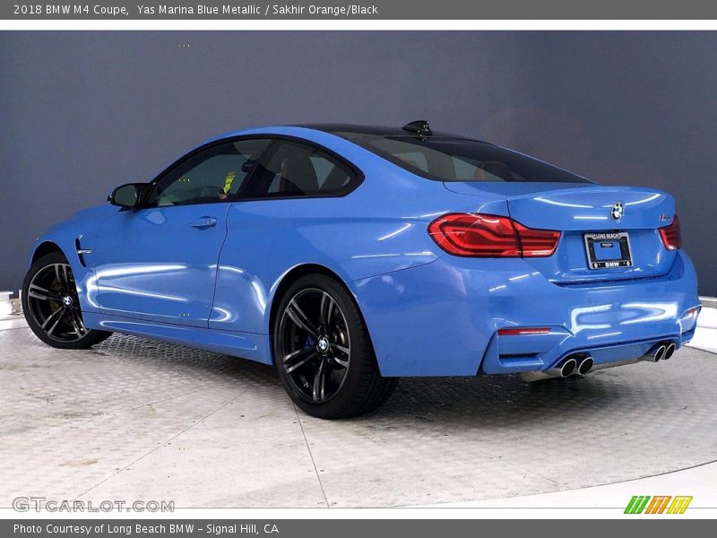 Yas Marina Blue Metallic / Sakhir Orange/Black 2018 BMW M4 Coupe