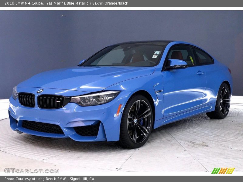 Yas Marina Blue Metallic / Sakhir Orange/Black 2018 BMW M4 Coupe