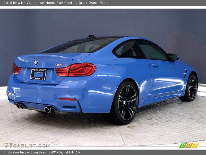 Yas Marina Blue Metallic / Sakhir Orange/Black 2018 BMW M4 Coupe