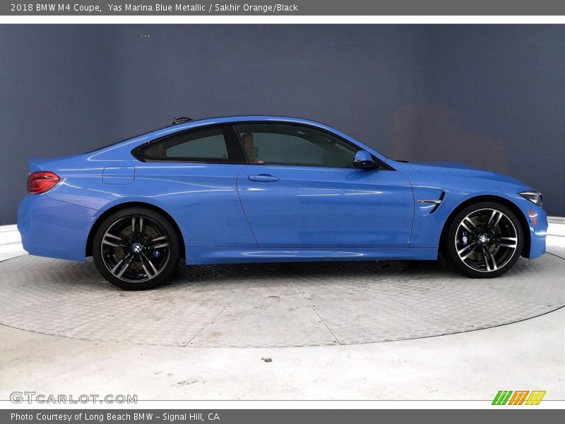 Yas Marina Blue Metallic / Sakhir Orange/Black 2018 BMW M4 Coupe
