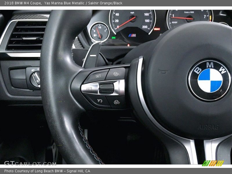 Yas Marina Blue Metallic / Sakhir Orange/Black 2018 BMW M4 Coupe