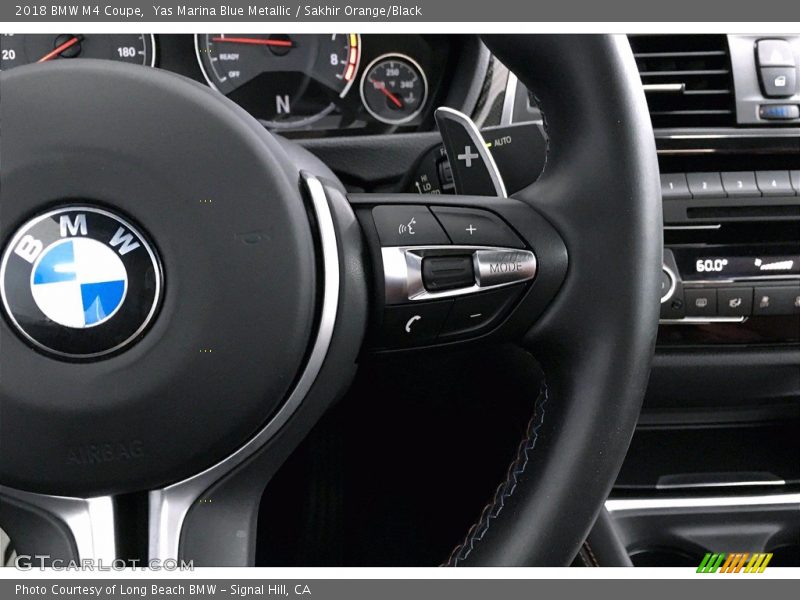Yas Marina Blue Metallic / Sakhir Orange/Black 2018 BMW M4 Coupe
