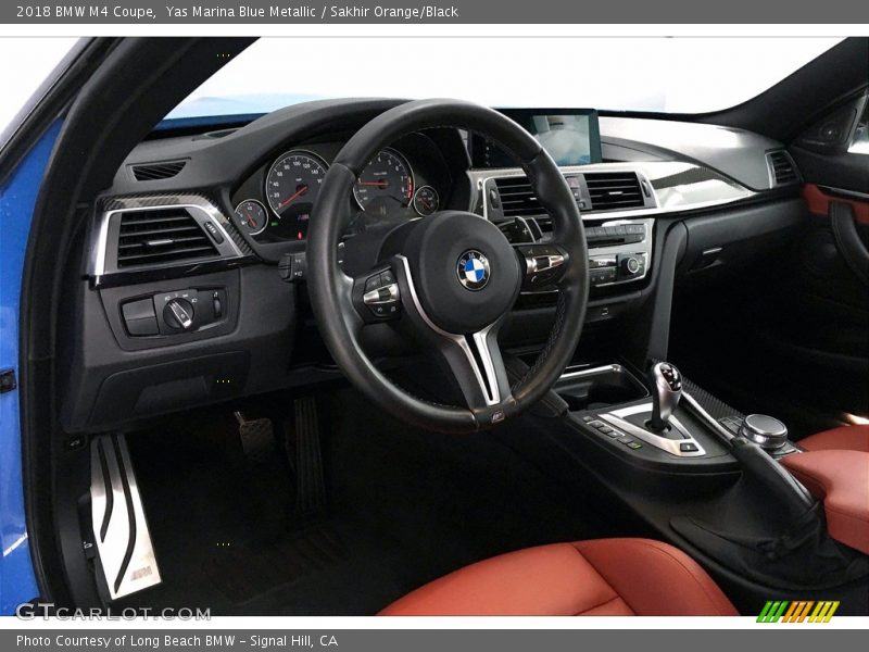 Yas Marina Blue Metallic / Sakhir Orange/Black 2018 BMW M4 Coupe