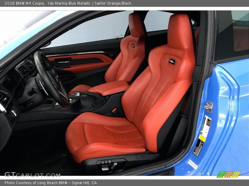 Yas Marina Blue Metallic / Sakhir Orange/Black 2018 BMW M4 Coupe