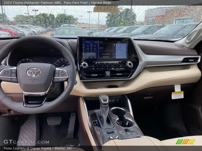 Ruby Flare Pearl / Harvest Beige 2020 Toyota Highlander Platinum AWD