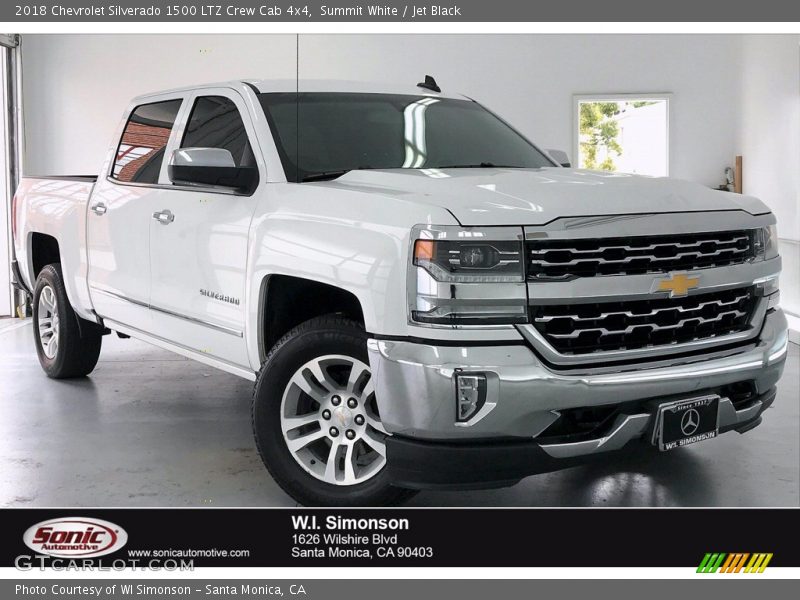 Summit White / Jet Black 2018 Chevrolet Silverado 1500 LTZ Crew Cab 4x4