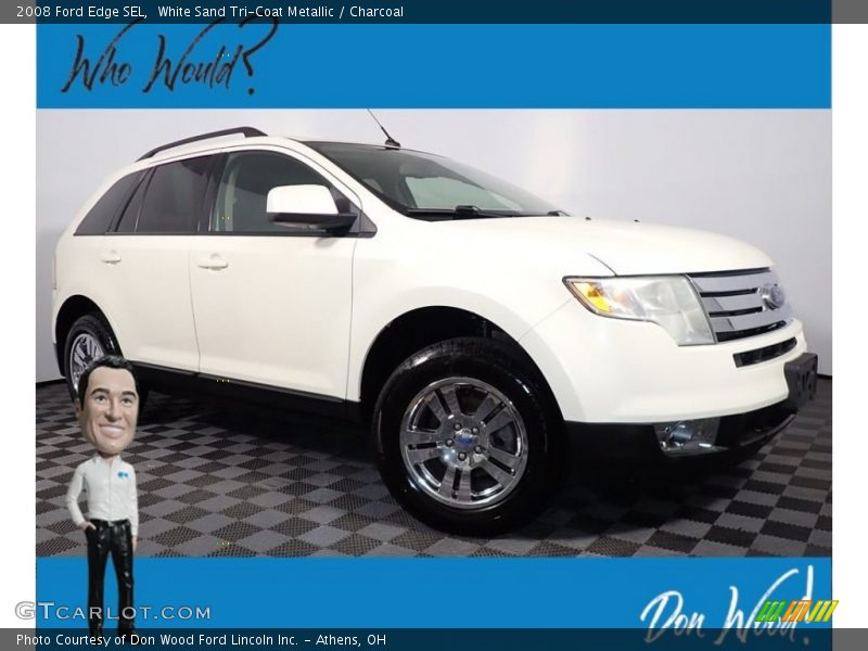 White Sand Tri-Coat Metallic / Charcoal 2008 Ford Edge SEL