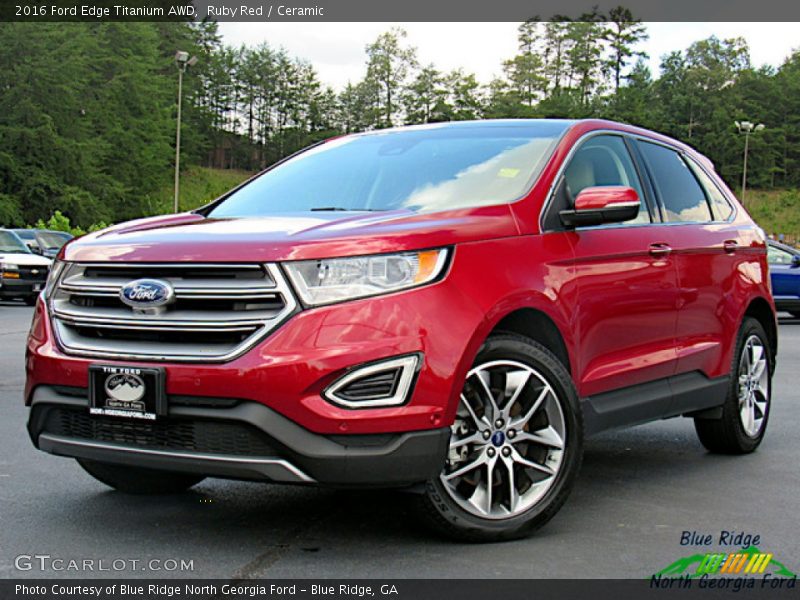 Ruby Red / Ceramic 2016 Ford Edge Titanium AWD