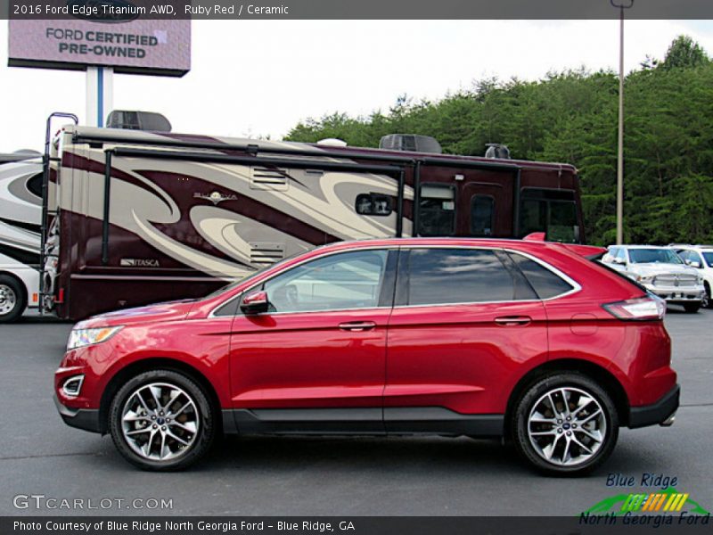 Ruby Red / Ceramic 2016 Ford Edge Titanium AWD