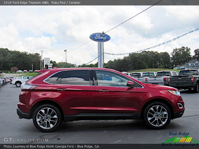 Ruby Red / Ceramic 2016 Ford Edge Titanium AWD